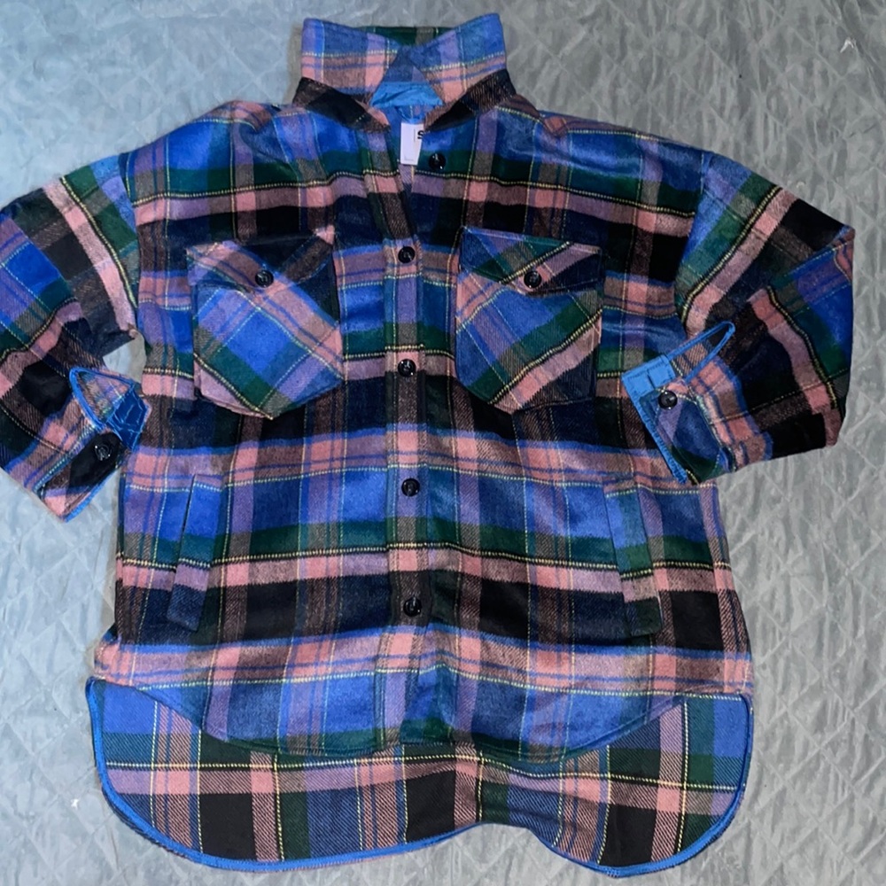 Purple blue and black jacket